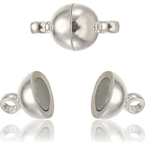 5 Sets Round Brass Magnetic Clasp Leather Rope Connectors for Jewelry Making DIY Bracelet Necklace Findings 12 14 16 19mm