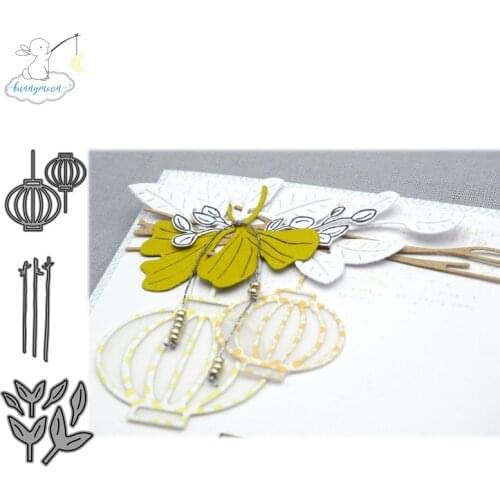 CH Leaves and lantern Metal cutting dies stencil Greeting Card Decoration DIY Scrapbooking Scrapbook Paper Photo Album