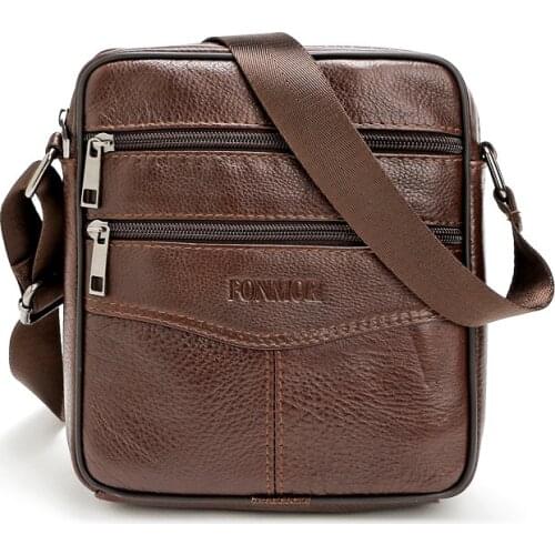 Fashion 100% Cow Leather Mens Shoulder Bag men Canvas Messenger Bag male canvas Crossbody bag men bussiness flap for male