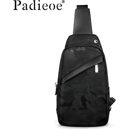 Padieoe men sling bag canvas chest bag shoulder crossbody bags satchel fashion
