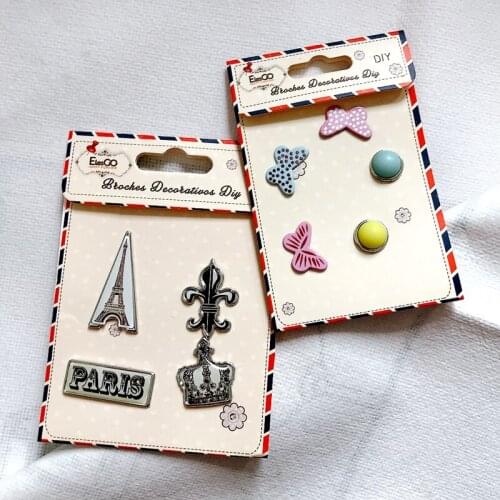 Paris Eiffel Crown Metal Brads Scrapbooking Pin Butterfly Design DIY Album Decoration Hobby Craft DIY Embelishment Supplier