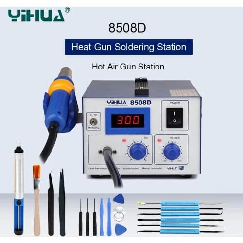 YIHUA 8508D Hot Air Gun Soldering Station Heat Gun Desoldering Station Digital Display Air Pump Rework Station IC / PCB Repair