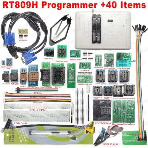 RT809H EMMC-Nand FLASH Extremely fast universal Programmer +40 Items WITH EDID CABELS EMMC-Nand