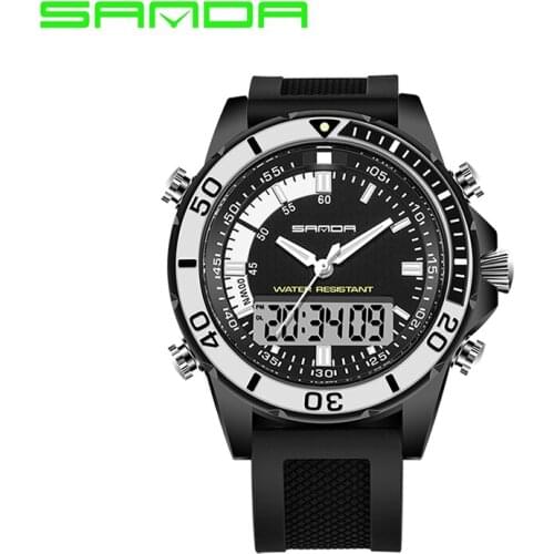 SANDA brand fashion watch mens business student waterproof electronic quartz watch orologio uomo часы мужские relojes para hombr