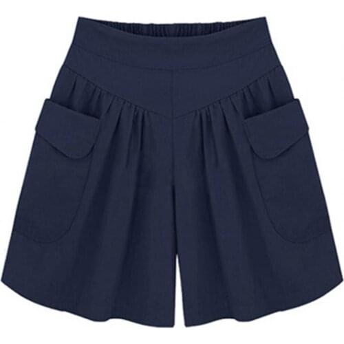 Women Summer A Line Shorts Female Solid Color Loose Fashion Short for Outdoor High Waist Elastic Waist Shorts шорты женский