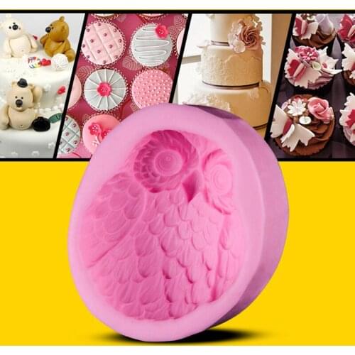 Owl Shape Silicone Mold 3D Cake Chocolate Decorating Mould Tools craft Polymer Clay Soap for Baking Food Kitchen Accessories