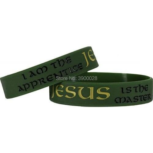 300pcs I AM THE APPRENTICE JESUS IS THE MASTER silicone wristband bracelet free shipping by DHL