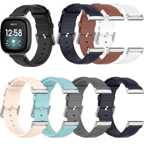 Replacement Round Tail Leather Strap Watch Band Strap for Fitbit Versa 3/Sense Smartwatch Bracelet Unisex Accessories