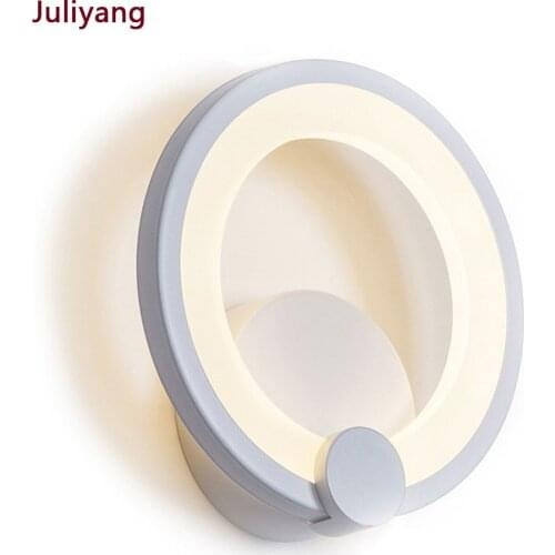 Led wall lamp fashion Round acrylic creative wall light circle personality aisle bedroom bedside lamp