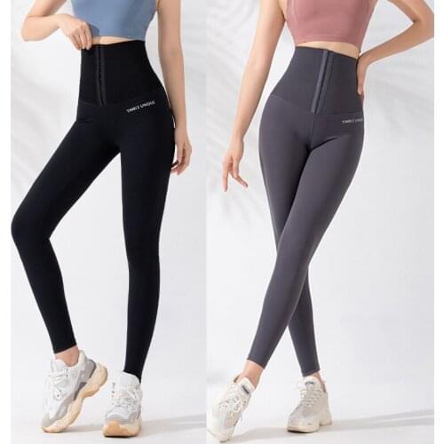 High Waist Slimming Belly Hook Compression Leggings for Women Yoga Pants Tummy Control Firm Waste Trainer Power Stretch Workout