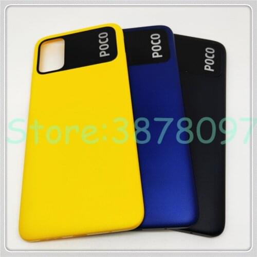 Back Cover For Xiaomi Poco M3 M2010J19CG Battery Rear Housing Door Mobile Phone Case Replacement Repair Spare Parts