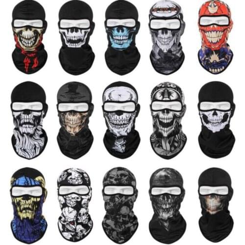 Bicycle Face Mask Summer Breathable Skeleton Halloween Mask Scarf Joker Headband Balaclavas for Cycling Hiking Fishing