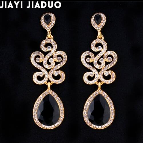 5 Color Crystal Wedding Bridal Earrings for Women with Glamorous Long Earrings Party Gifts Dating Jewelry Drop Shipping