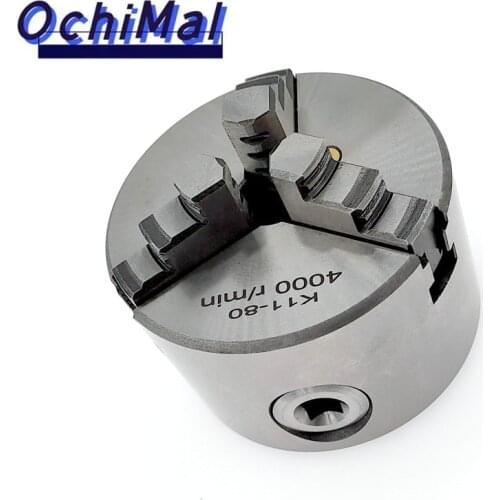 1Set K11 80 3-Jaw Lathe Chuck Manual Self-Centering Metal K11-80 Lathe Chuck With Jaws Turning Machine Tools Accessories