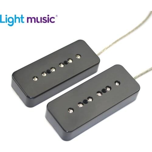 1 Set of Vintage Alnico 5 Soapbar P90 P 90 Pickup Guitar Neck & Bridge Pickups Black Guitar Accessories Guitar Bridge Pickup