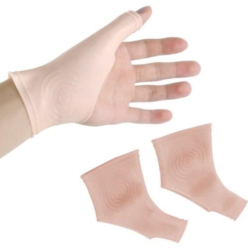 1Pair Silicone Gel Wrist Thumb Support Braces for Right & Left Hand Relief Pain for Carpal Tunnel Rheumatism Tendonitis Yoga