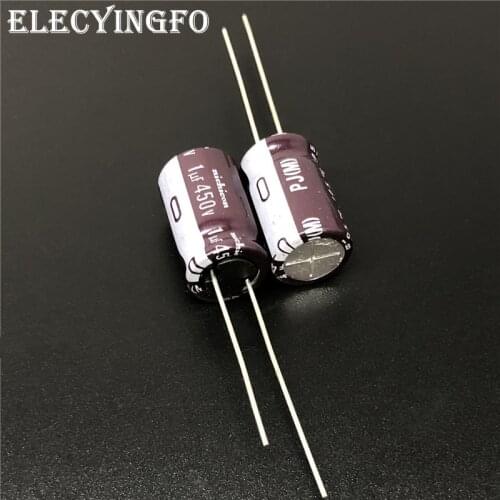10Pcs/100Pcs 1uF 450V NICHICON PJ Series 10x16mm Low Impedance Long Life 450V1uF Aluminum Electrolytic capacitor