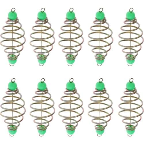 10pcs Carp Spring Inline Fishing Feeder Coarse Fishing Baits Cage