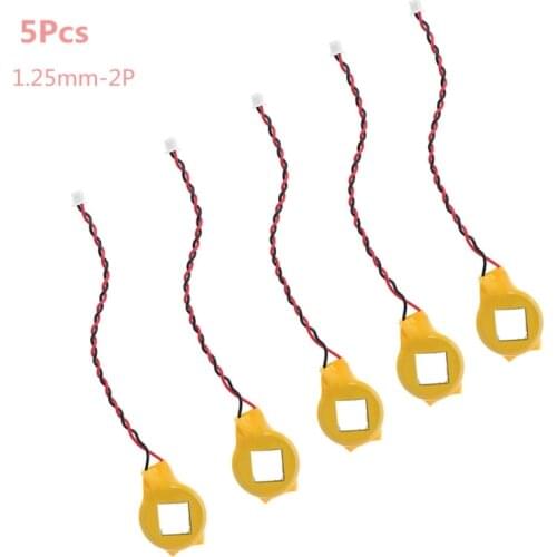5pcs CR2032 2032 Battery Wire 2 pin Laptop Motherboard BIOS CMOS Battery With Wire Disassemble Battery With adhesive
