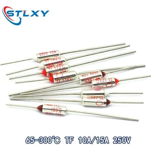 5PCS TF Thermal Fuse RY 10A 15A 250V Temperature 65C 85C 100C 105C 100C 120C 130C 152C 165C 172C 185C 192C 200C 216C 240C 280C