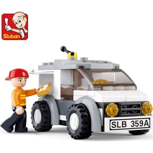 75PCS SLuban Building Blocks 0359 City Express Car Assembly Model Boy Assembling and Inserting Toy Gifts