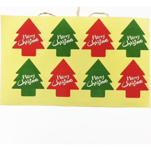 800pcs/lot Red And Green Color Christmas Tree Shape Gift Seal Sticker Handmade products Label Sticker