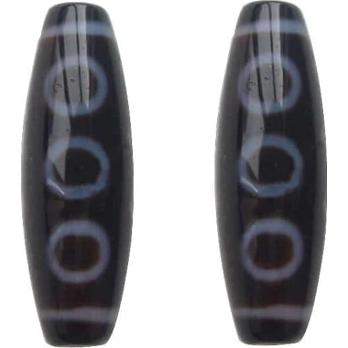 Amulet 5 Eyes Pattern AAA Grade Agate Natural Tibetan Dzi Beads Oval 13x38mm Hole:Approx 2mm Free Shipping