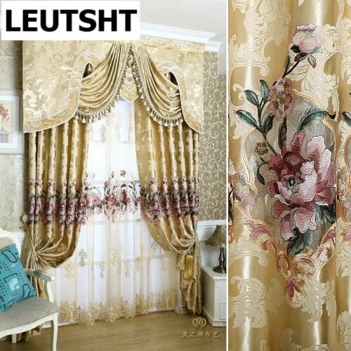 Atmospheric Chinese Water-soluble Embroidered Curtains for High-end Bedroom Living Room Study Blackout Curtain Customization