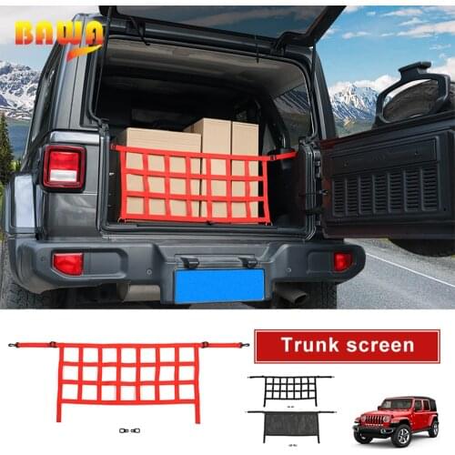 BAWA Car Covers Multifunction Trunk Cargo Screen Storage Net Cover Accessories For Jeep Wrangler JL 2018