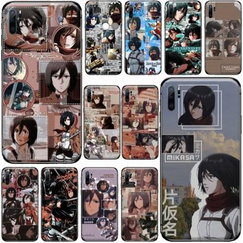 Mikasa attack on titan anime poster Phone Case For huawei p30 p40 p20 lite pro p smart 2019 2020 nova 6 7 se pro 5t coque funda