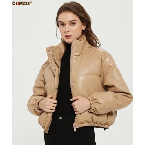 Женские кожаные пуховики COMZOF China At AliExpress