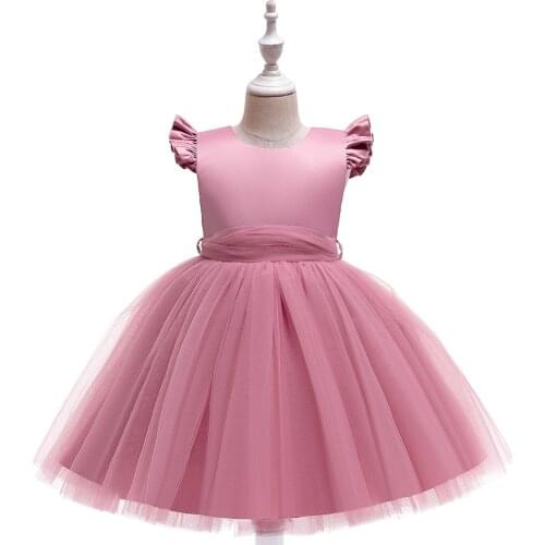 Girls Summer Dress Kids Dresses For Girls Princess Dress With Mesh Belt Children Girl Birthday Party Wedding Dress