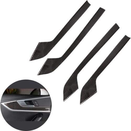 For Audi A4L A4 B9 2017 2018 Carbon Fiber Car-Styling Interior Door Handle Panel Cover Sticker
