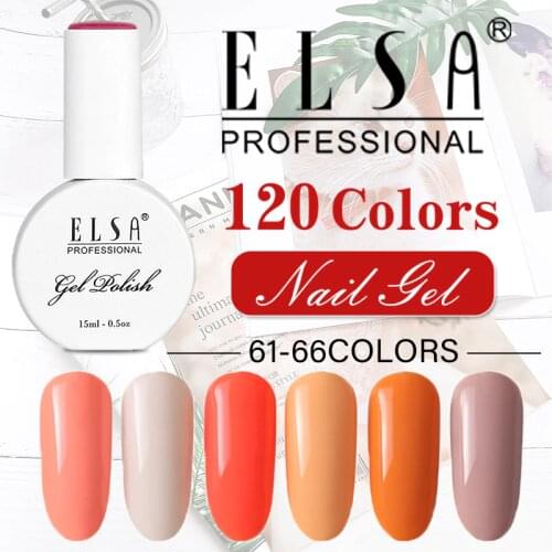 ELSA PROFESSIONAL 120 Colors Nail Art Gel Nail Polish 15ml Semi Permanant UV hybrid lacquer