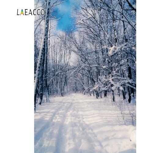 Laeacco Winter Snow Forest Tree New Year Party Park Natural Scenic Photographic Background Photo Backdrop For Photo Studio