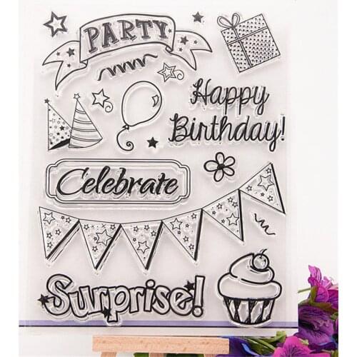 Hot selling Birthday party transparent clear stamp / silicone seal roller stamp DIY scrapbook album / card production