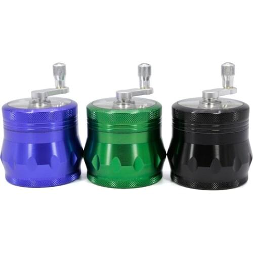Aluminum Alloy 4 Layer 55MM Herb Tobacco Grinder Smoke Crusher Hand Crank Muller Mill Smoking Shisha Hookah Pipe Wholesale 2020