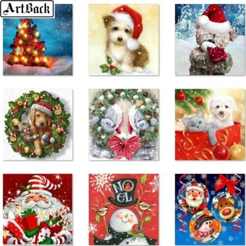 Full square / round 21 style 5d diamond painting Christmas stickers 30x30cm resin mosaic diamond embroidery Santa crafts