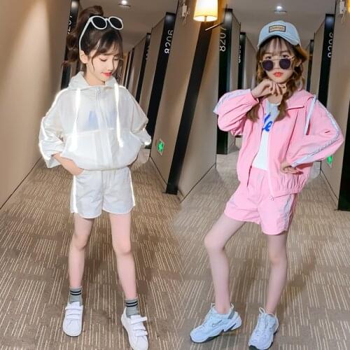 Teen Girl Clothes Set Fashion Children Sun-proof Clothing Summer Sun Protection Suit Light Reflective Clothes Outfits for Teens
