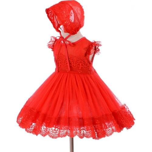 New Girls Sleeveles Dress for Kids Red Princess Dresses Elegant Birthday Dress for Girls Birthday Party Dresses Summer Vestidos