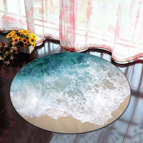 3D Creative Round Printed Carpet Non-slip Rug Living Room Bedroom Computer Chair Childrens Room Floor Mat Home Decoration