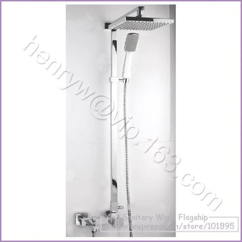 L15869 - Luxury Wall Mounted High Quality Brass Square Head Rain Shower Set