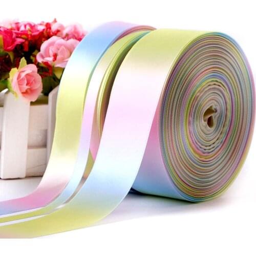 5Yards Rainbow Gradient Ribbons Christmas Wedding Festival Party Decoration For DIY Bow Card Gifts Cake Wrapping Handmade Sewing