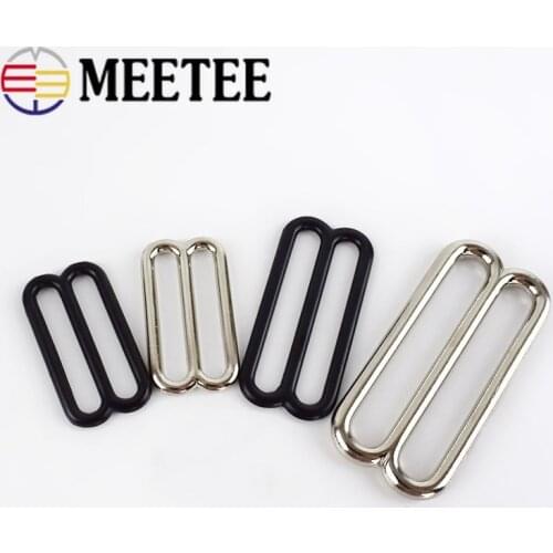 Meetee 5/10pcs 14-50mm Metal O Ring Tri-Glide Buckles Bra Rings Sliders Strap Adjust Buckle Clasp DIY Garment Sewing Accessory