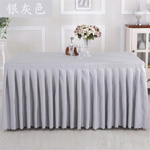Multi Size Rectangle Polyester Meeting Reception Table Skirt Hotel Banquet Wedding Party Decoration Table Cover