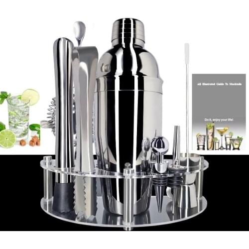 Bartender Kit: 1-12Piece Cocktail Shaker Set with Rotating Stand,Stainless Steel Bar Tools Set, Ideal as Gift or for Home