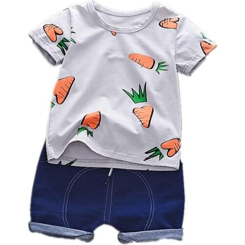 New Summer Baby Clothes Suits Children Girls Boys Cotton T Shirt Shorts 2Pcs/sets Toddler Casual Costume Infant Kids Tracksuits