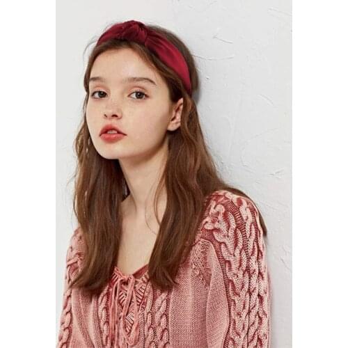 Women Solid Color Knotted Hairbands Simple Wide Headbands For Girls Plastic Hair Hoops Women Hair Accessories Handmade Headwear