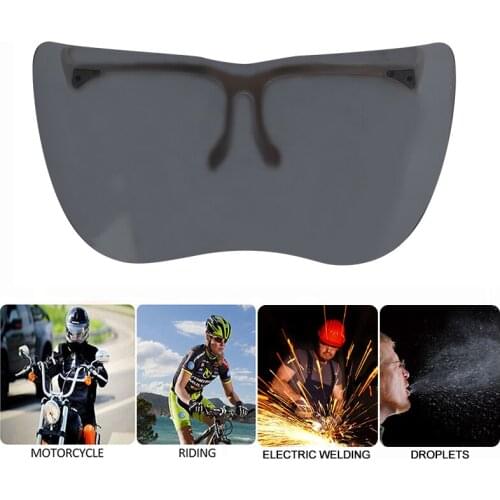 Oversized Exaggerated Visor Wrap Shield Acrylic Large Mirror Half Face Shield Guard Protector Outdoor Cycling Googles Sunglasses