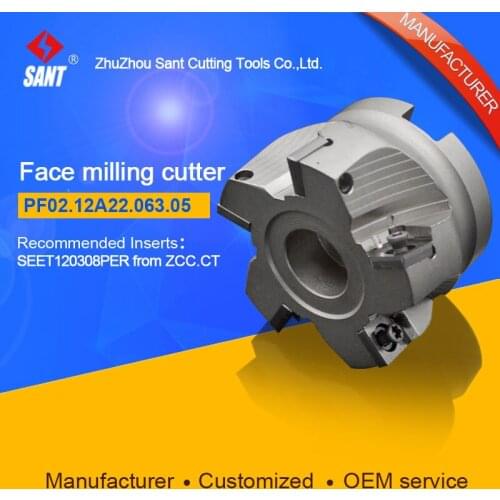 PF02.12A22.063.05, indexable milling tools face milling cutter with inserts FMP02-063-A22-SE12-05
